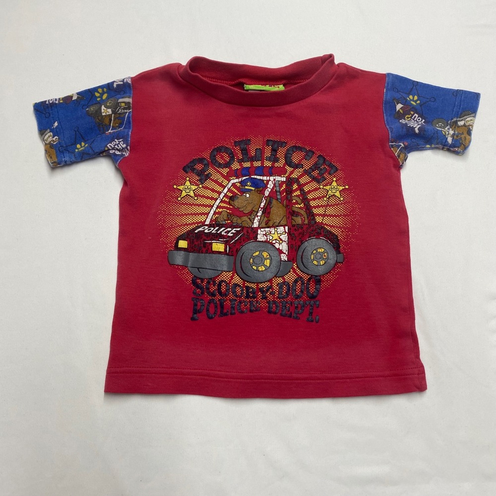 Vintage 2003 Scooby-Doo Police Dept Red Short Sleeve Pajama Top 4T